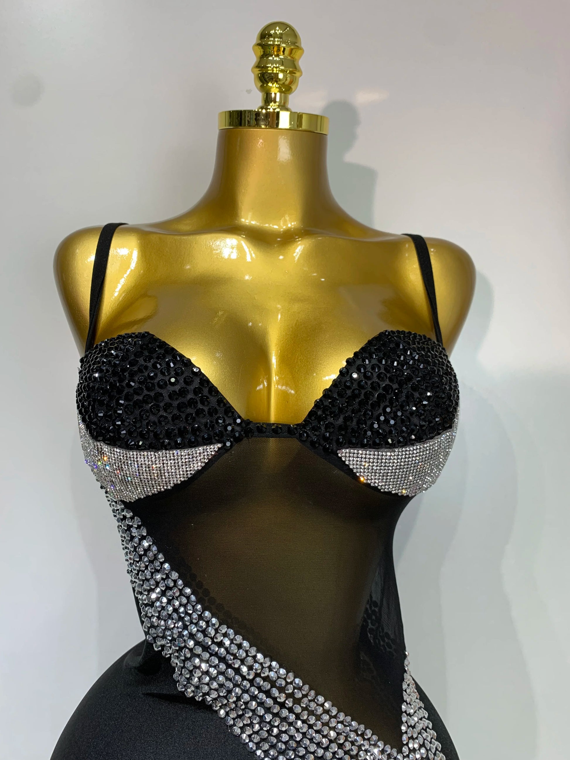 Sparkly Rhinestones Mesh  Dress