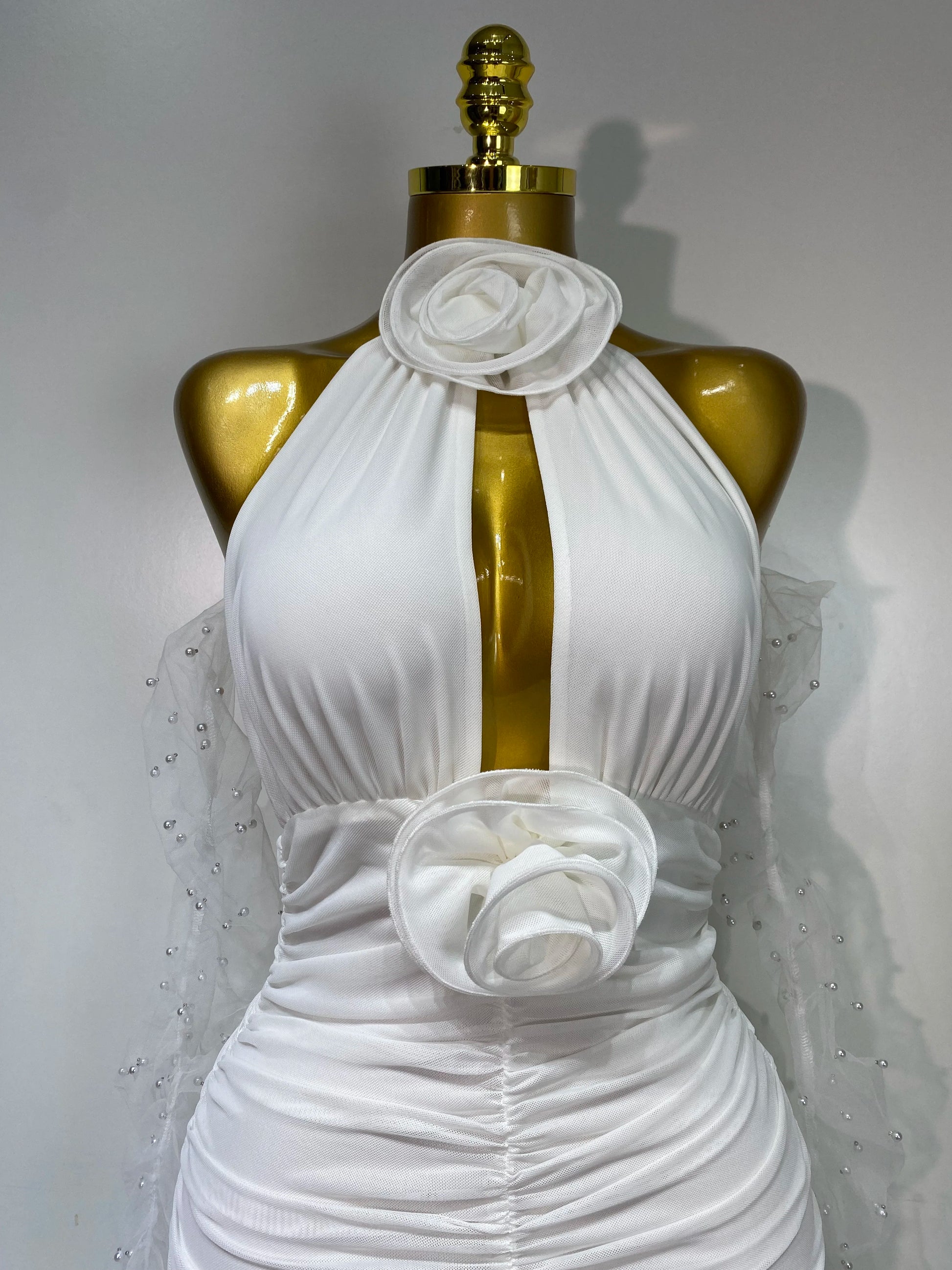 Seraphina Ruched Rosette Gown