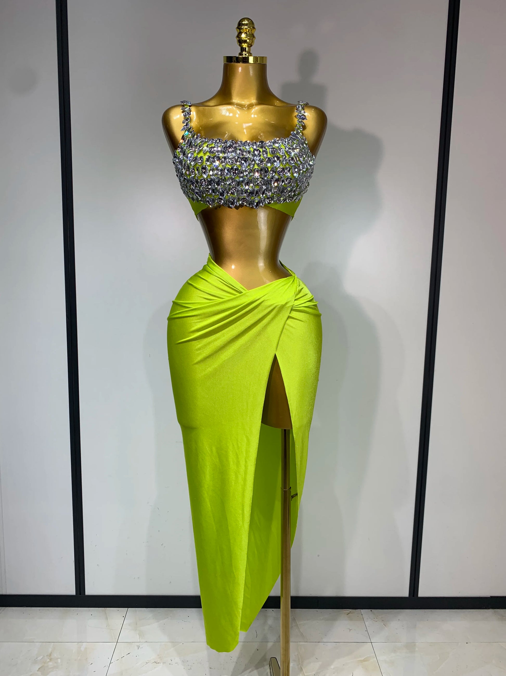 Sexy Sparkly Rhinestone Two Pieces Set