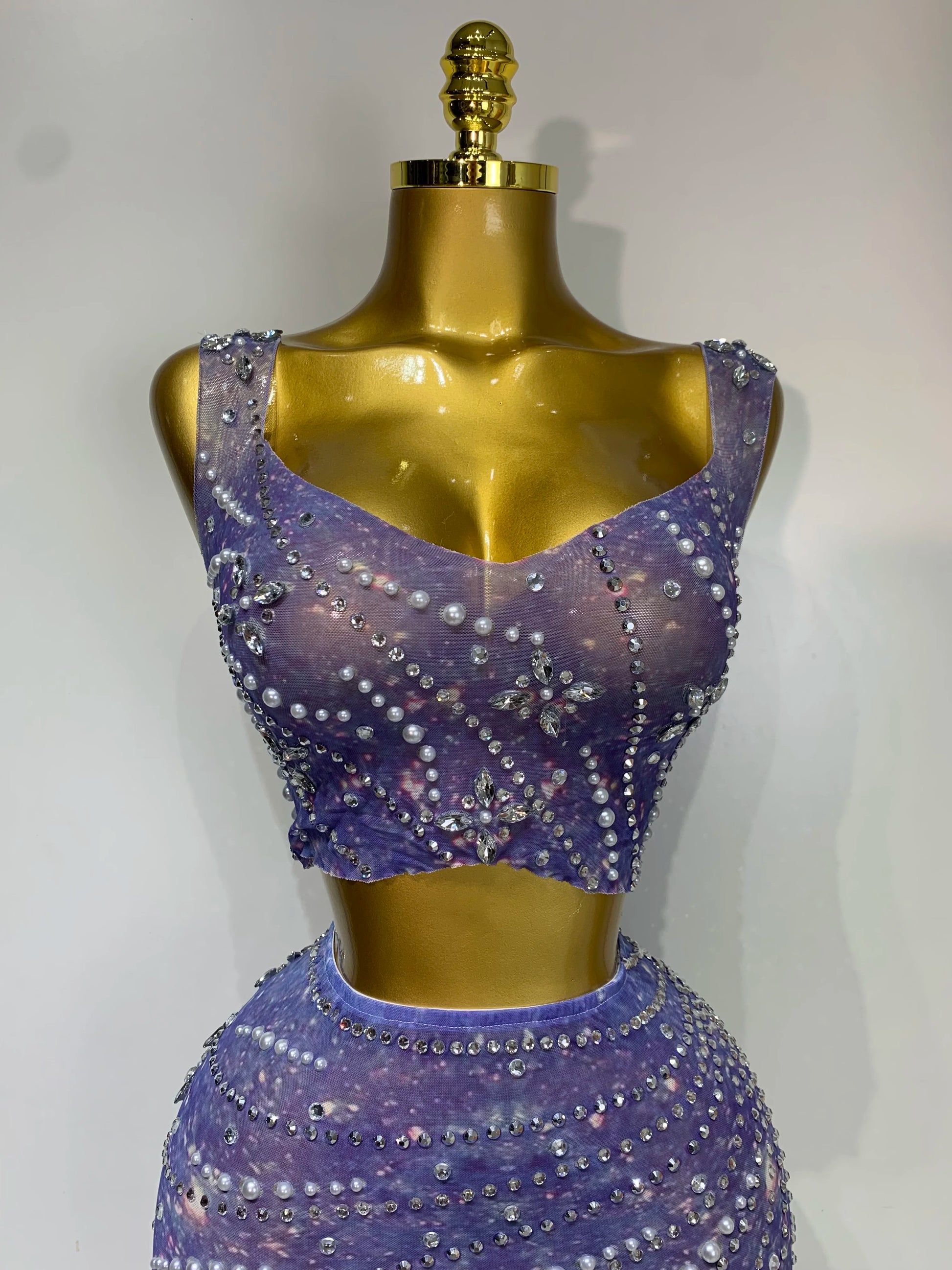 Celestial Lavender Embellished Gown Set