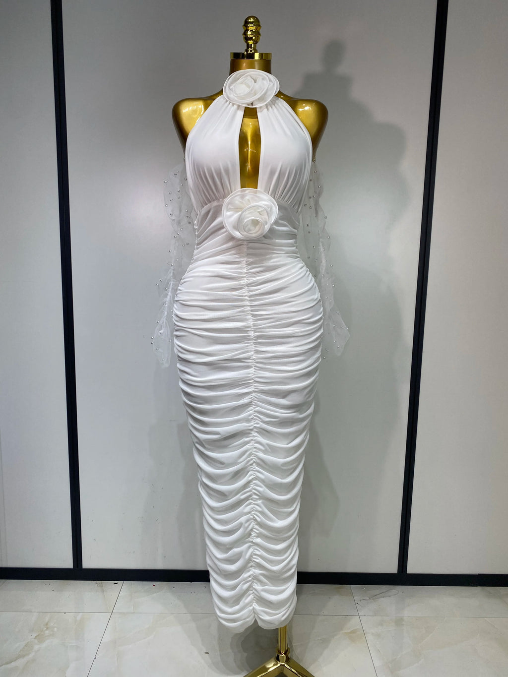 Seraphina Ruched Rosette Gown