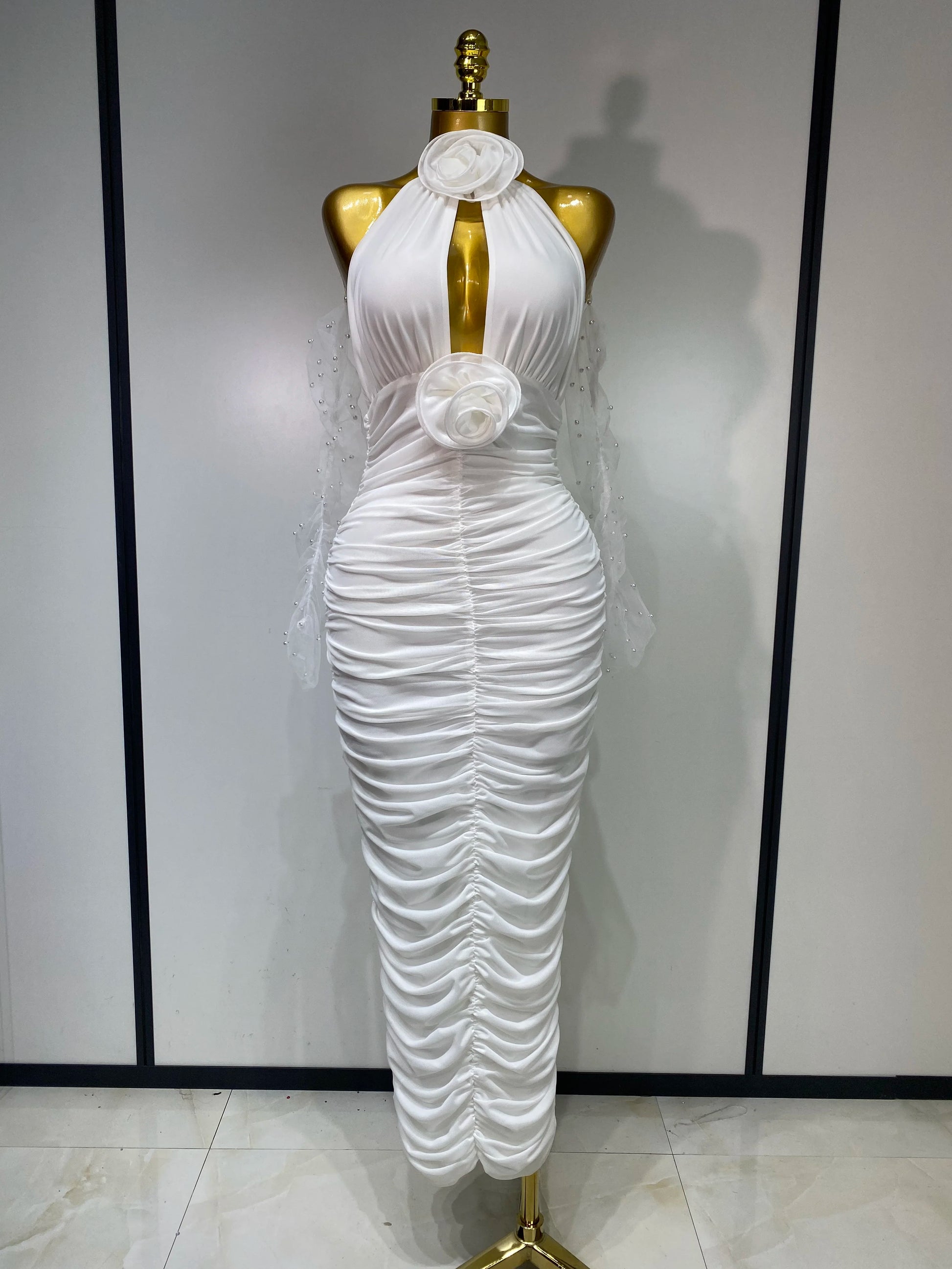 Seraphina Ruched Rosette Gown