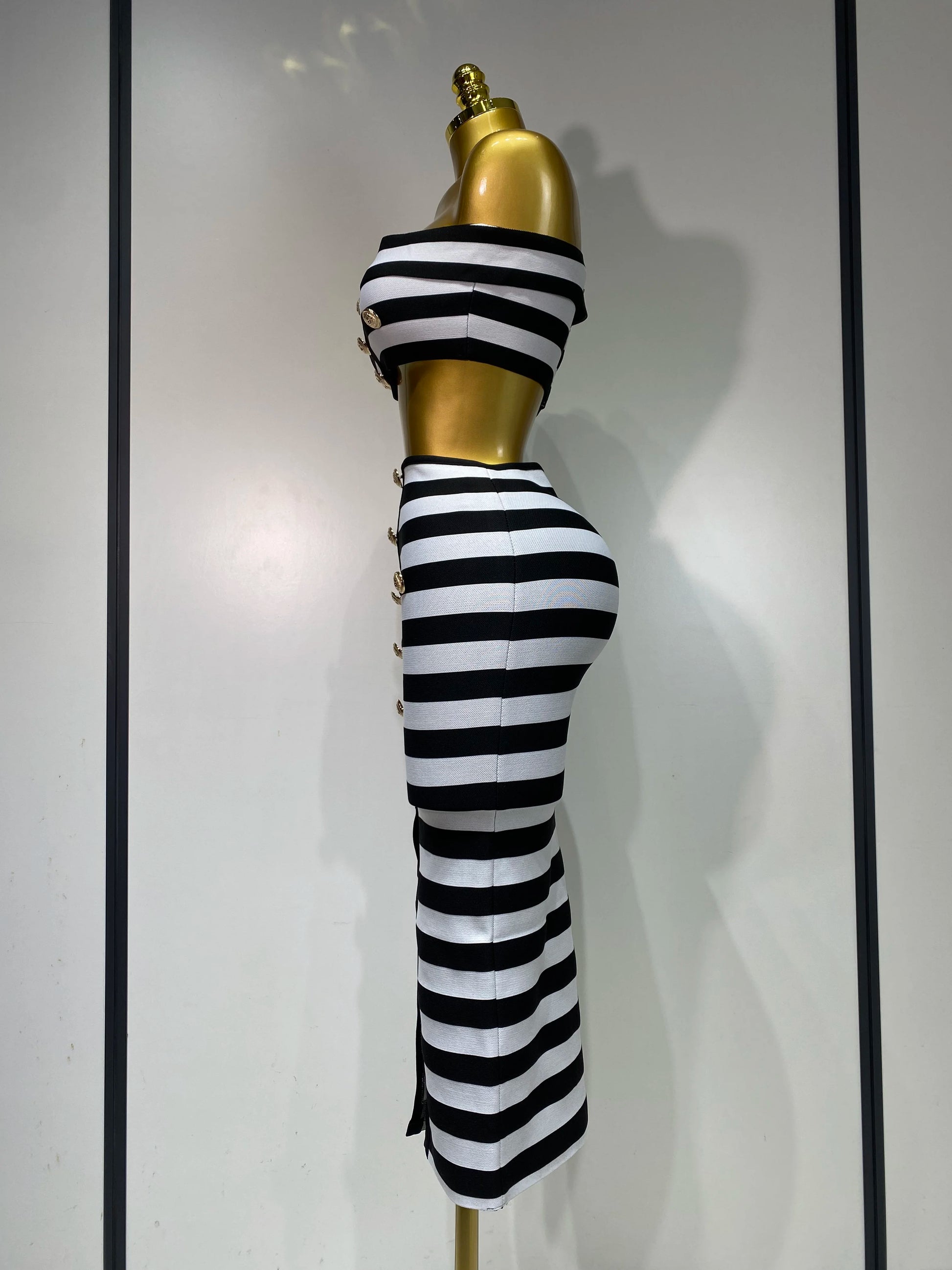 Riviera Stripe Button Set
