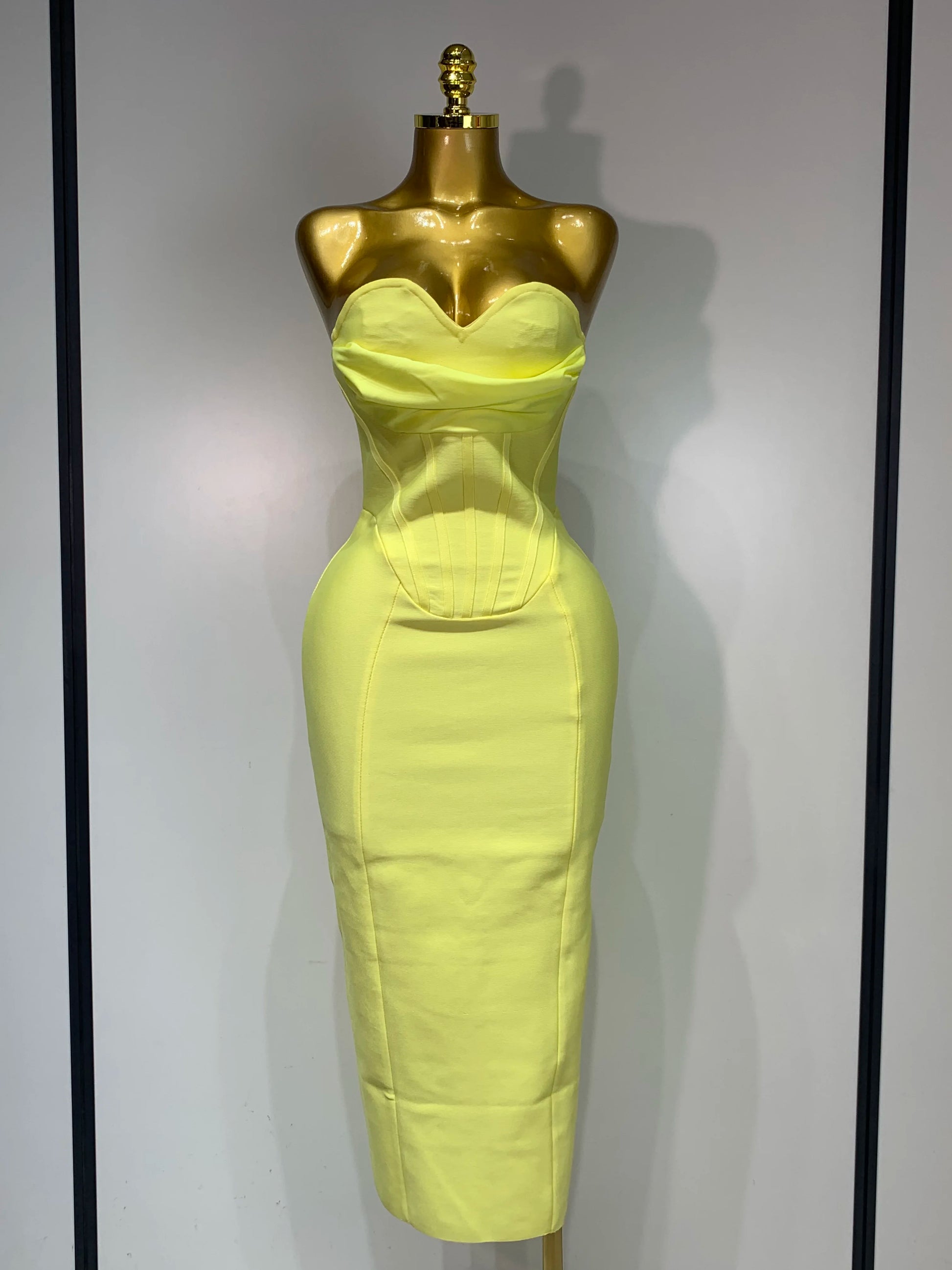 Limone' Corset Midi Dress