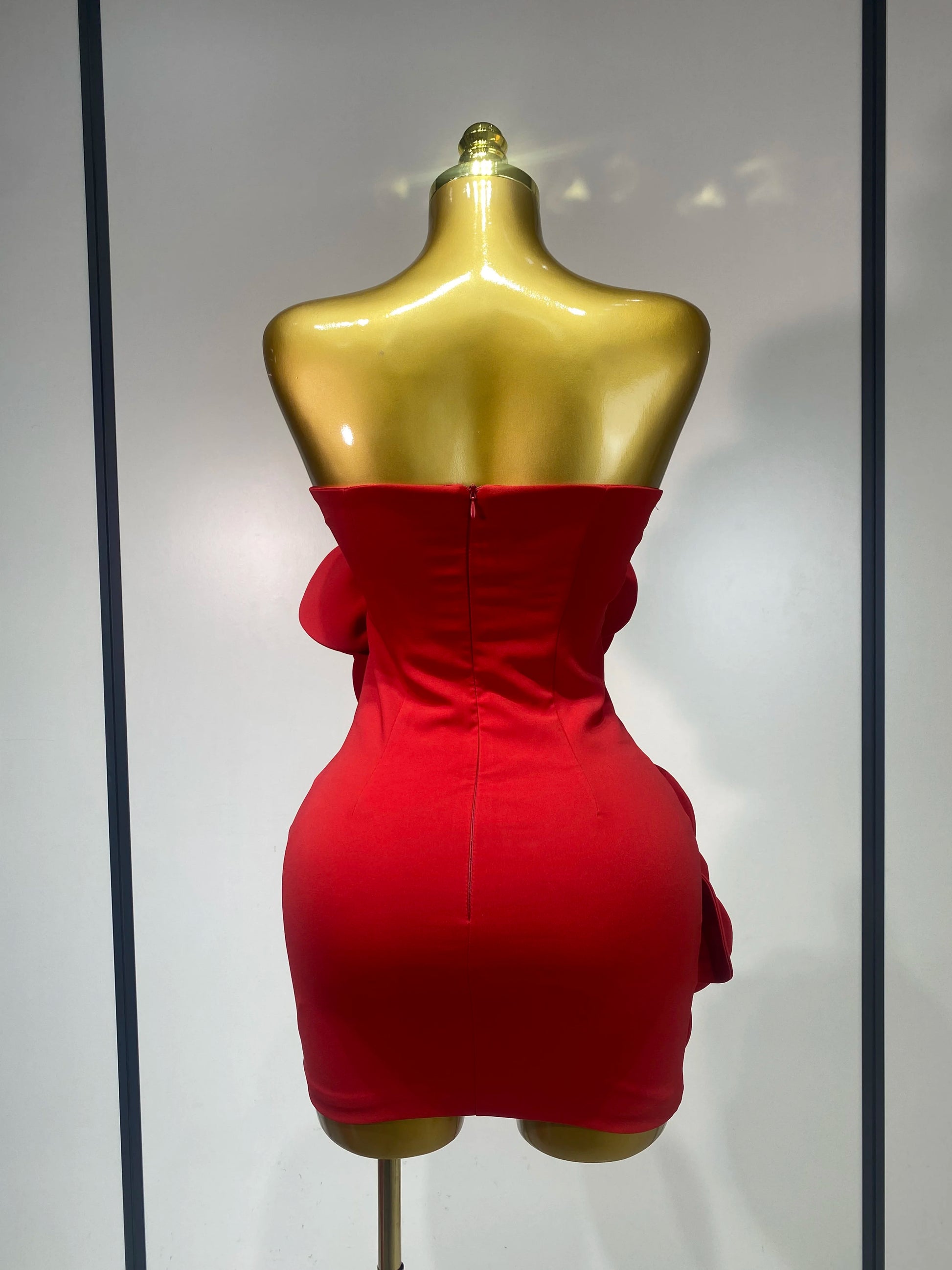 Flower Red Mini Bodycon Dress