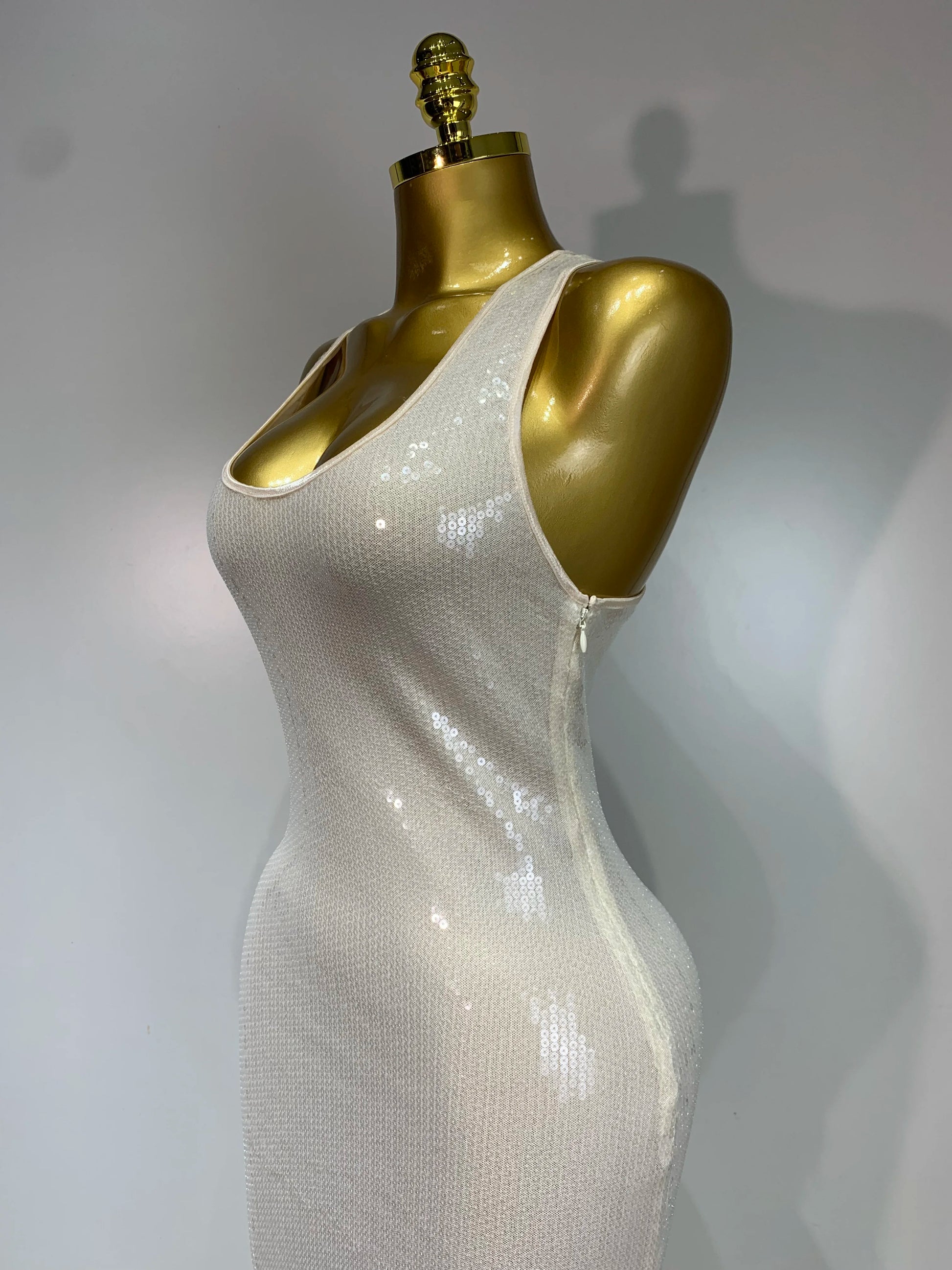 U-Neck Apricot Backless