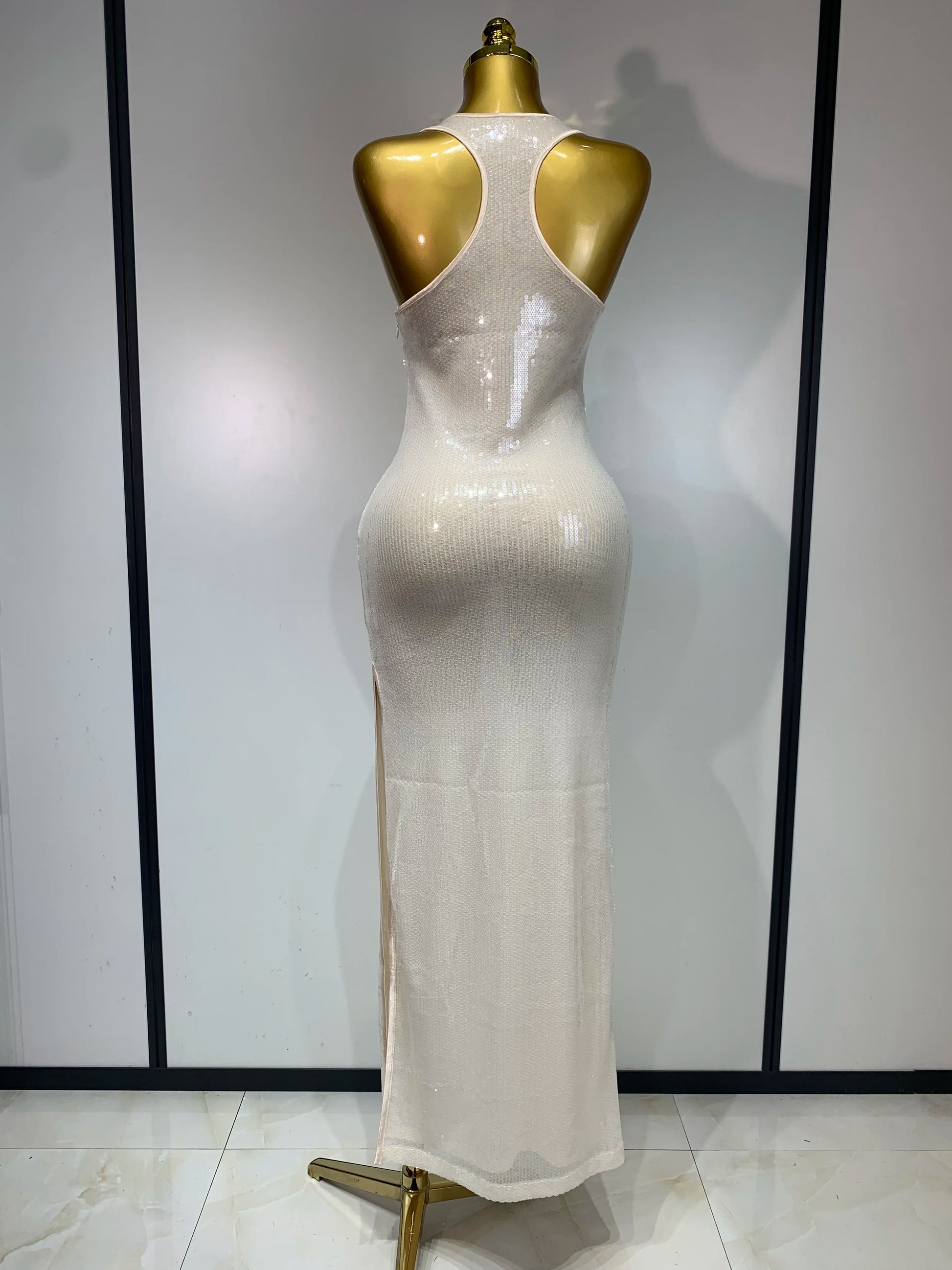 U-Neck Apricot Backless