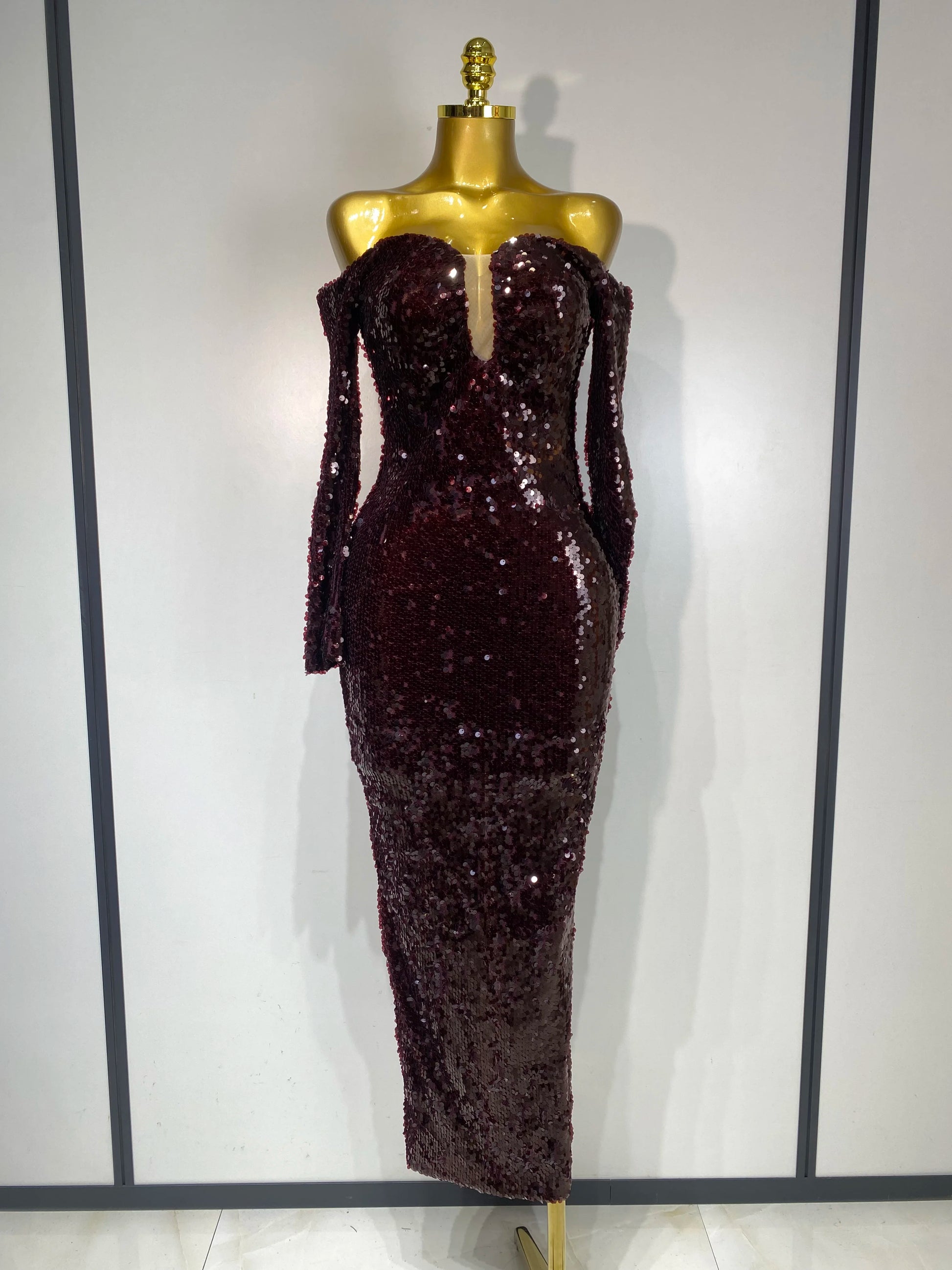 Off Shoulder Long Bodycon Dress