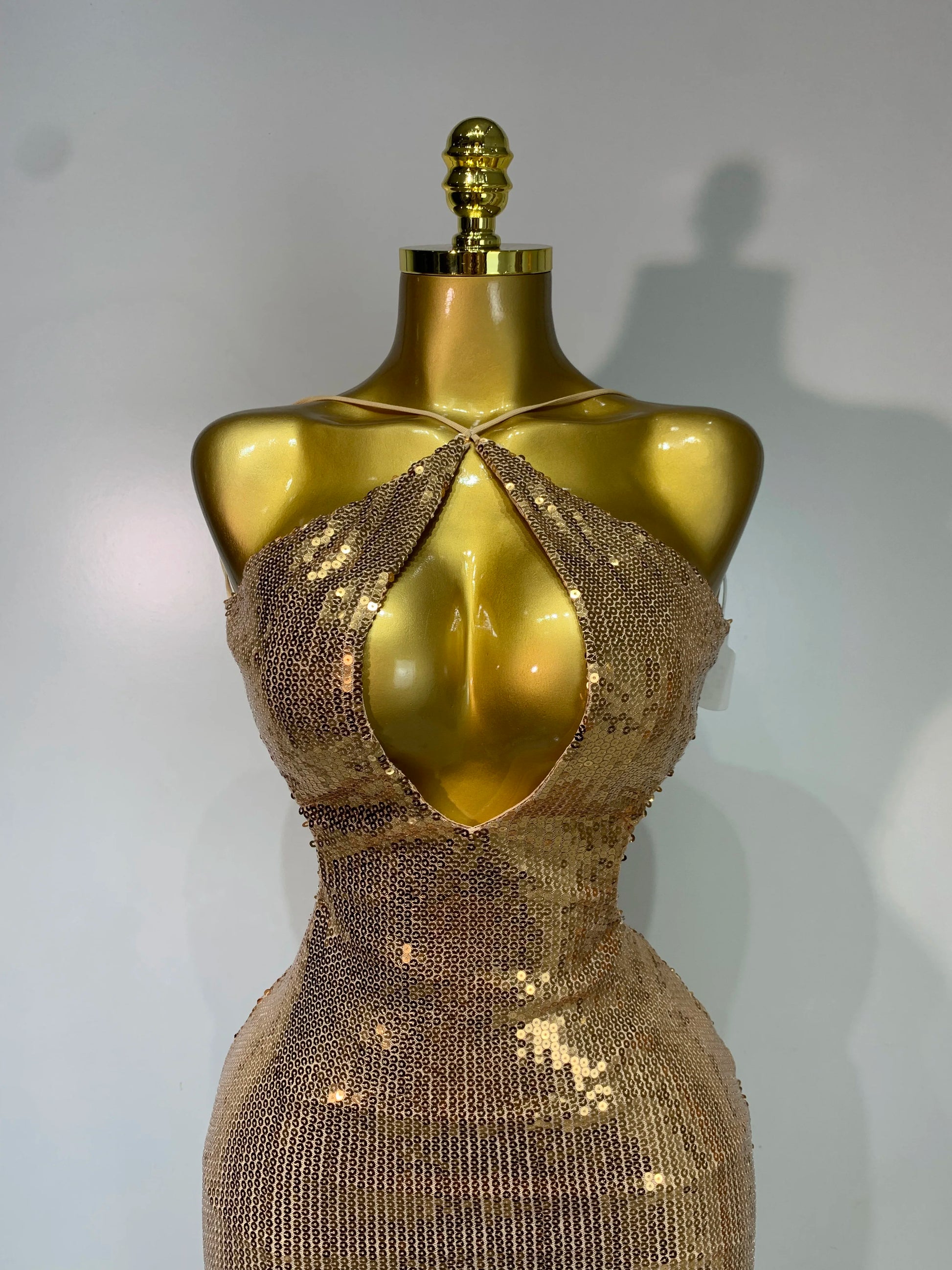 Golden Hour Sequin Halter Gown