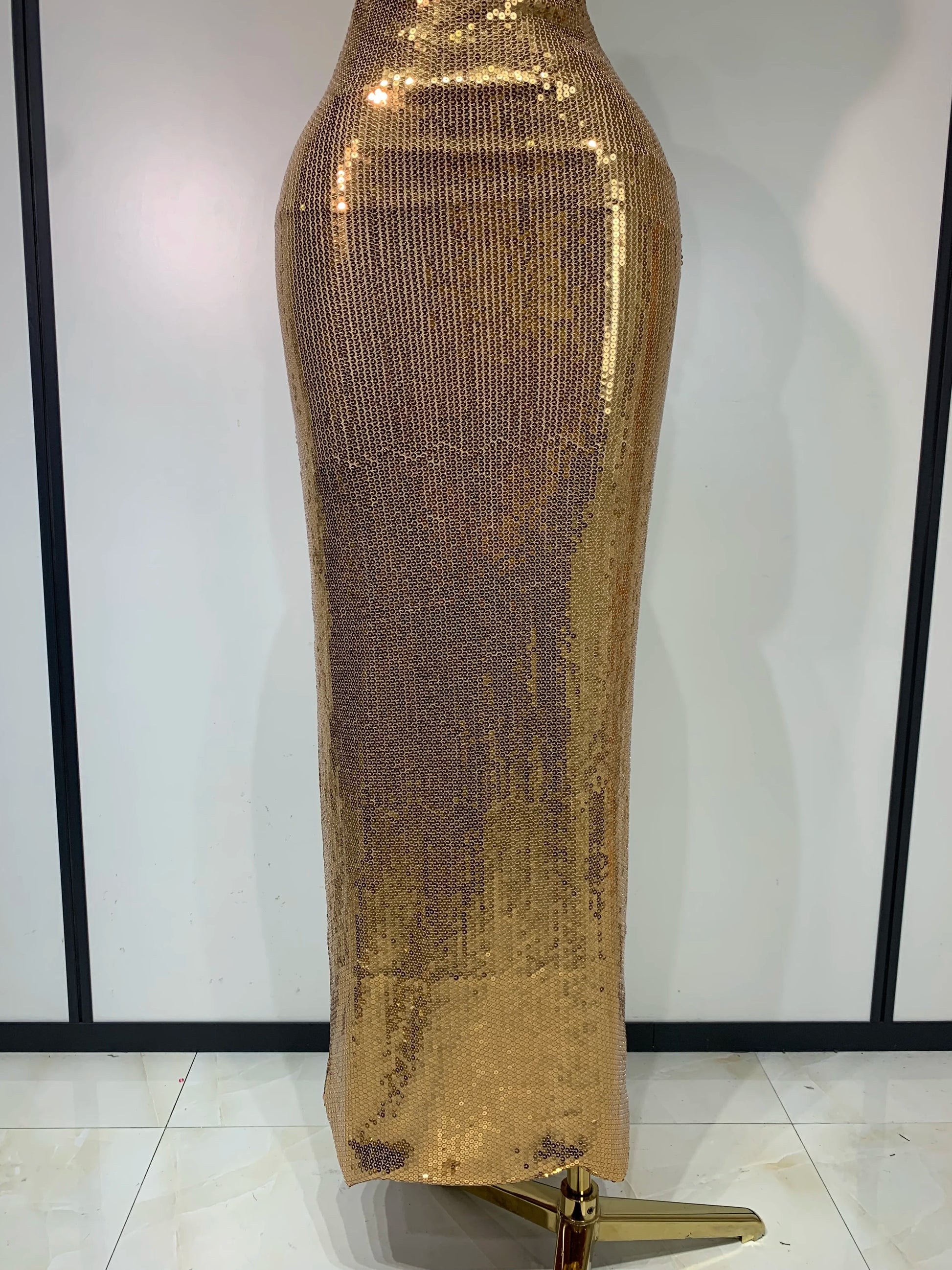 Golden Hour Sequin Halter Gown