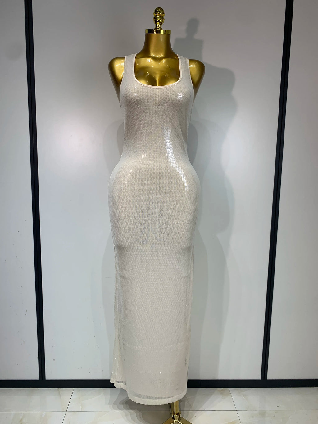 U-Neck Apricot Backless