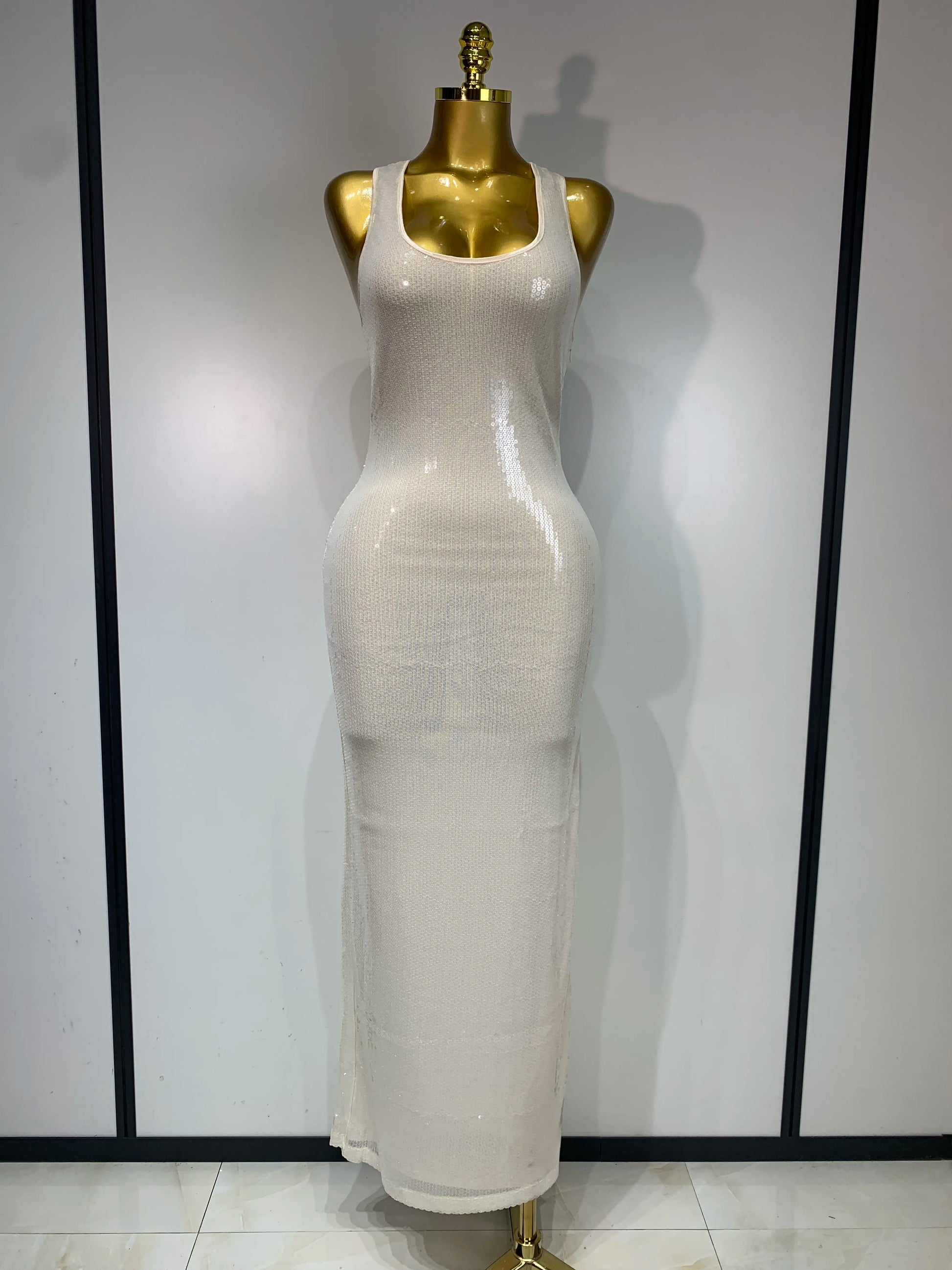 U-Neck Apricot Backless