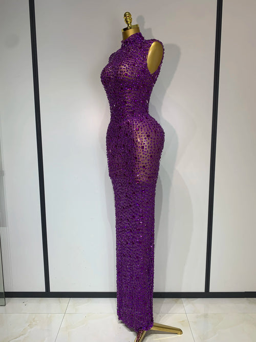 Amethyst Aura Crystal Gown