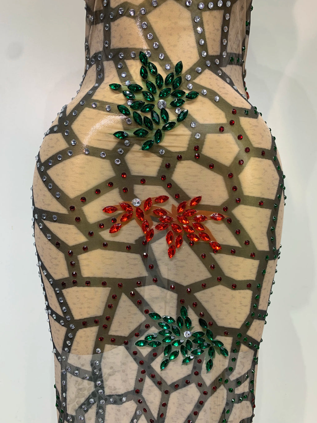 Mesh See Through Sparkly Rhinestone