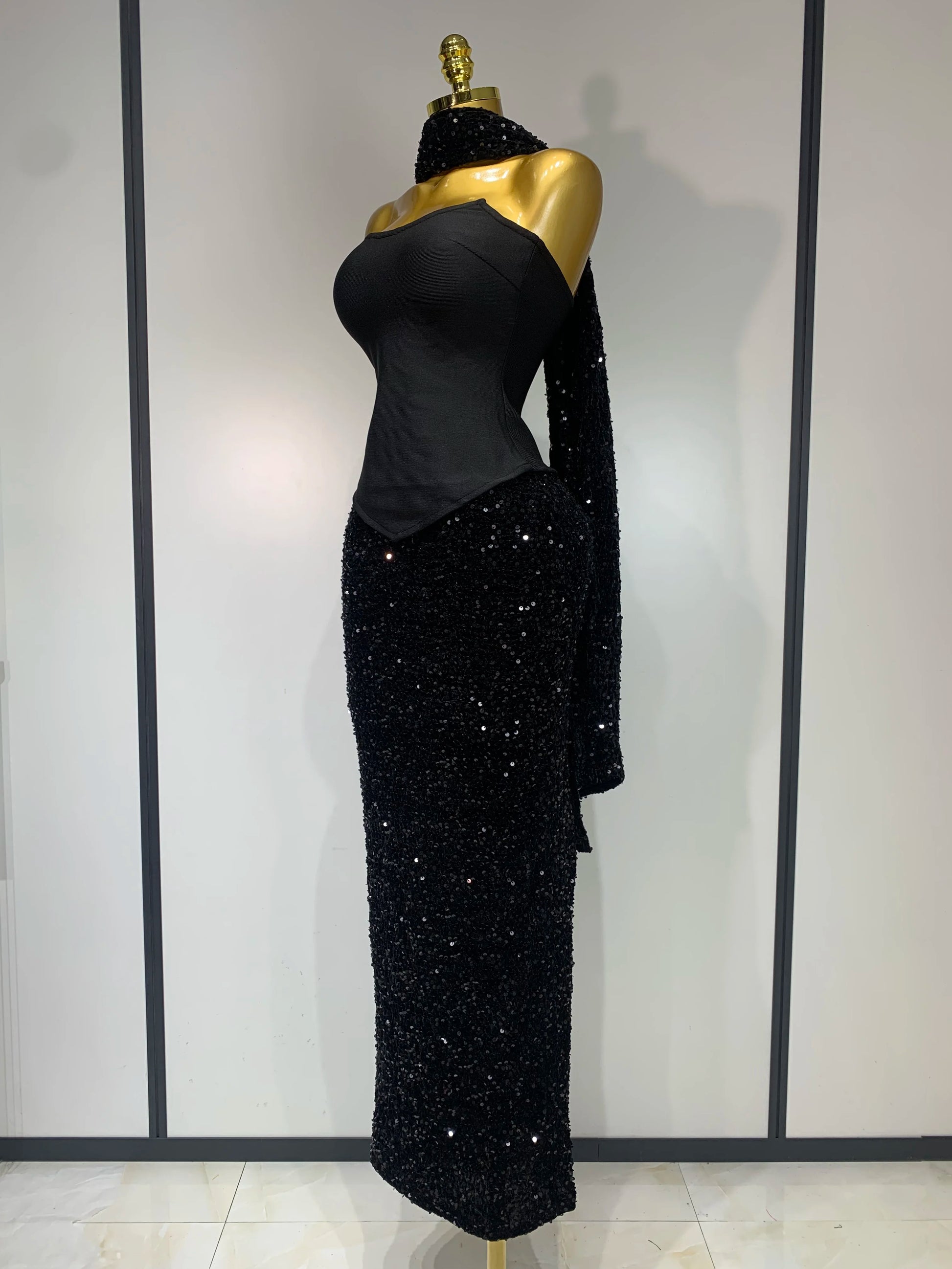Stardust Sequin Halter Gown