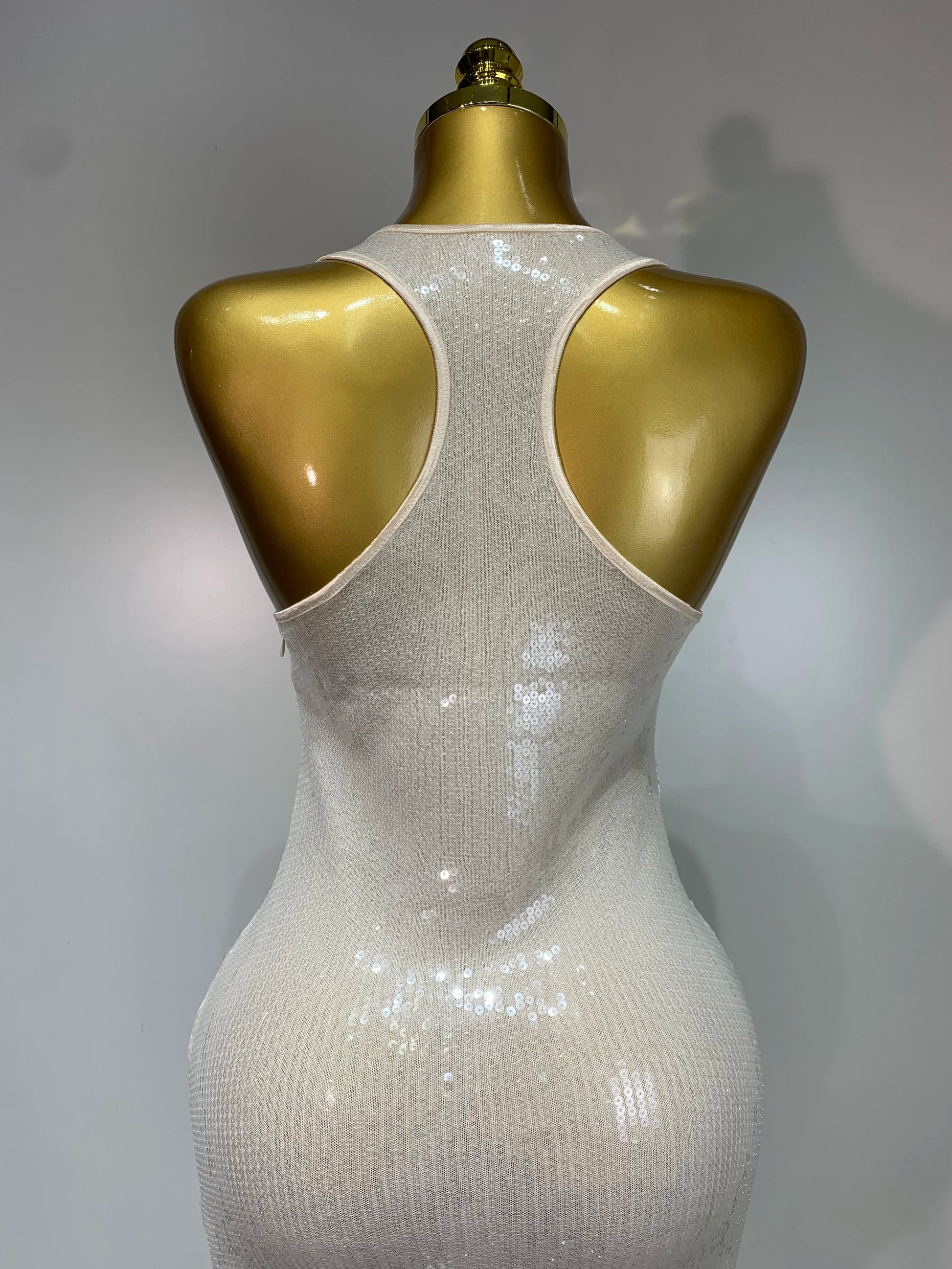 U-Neck Apricot Backless