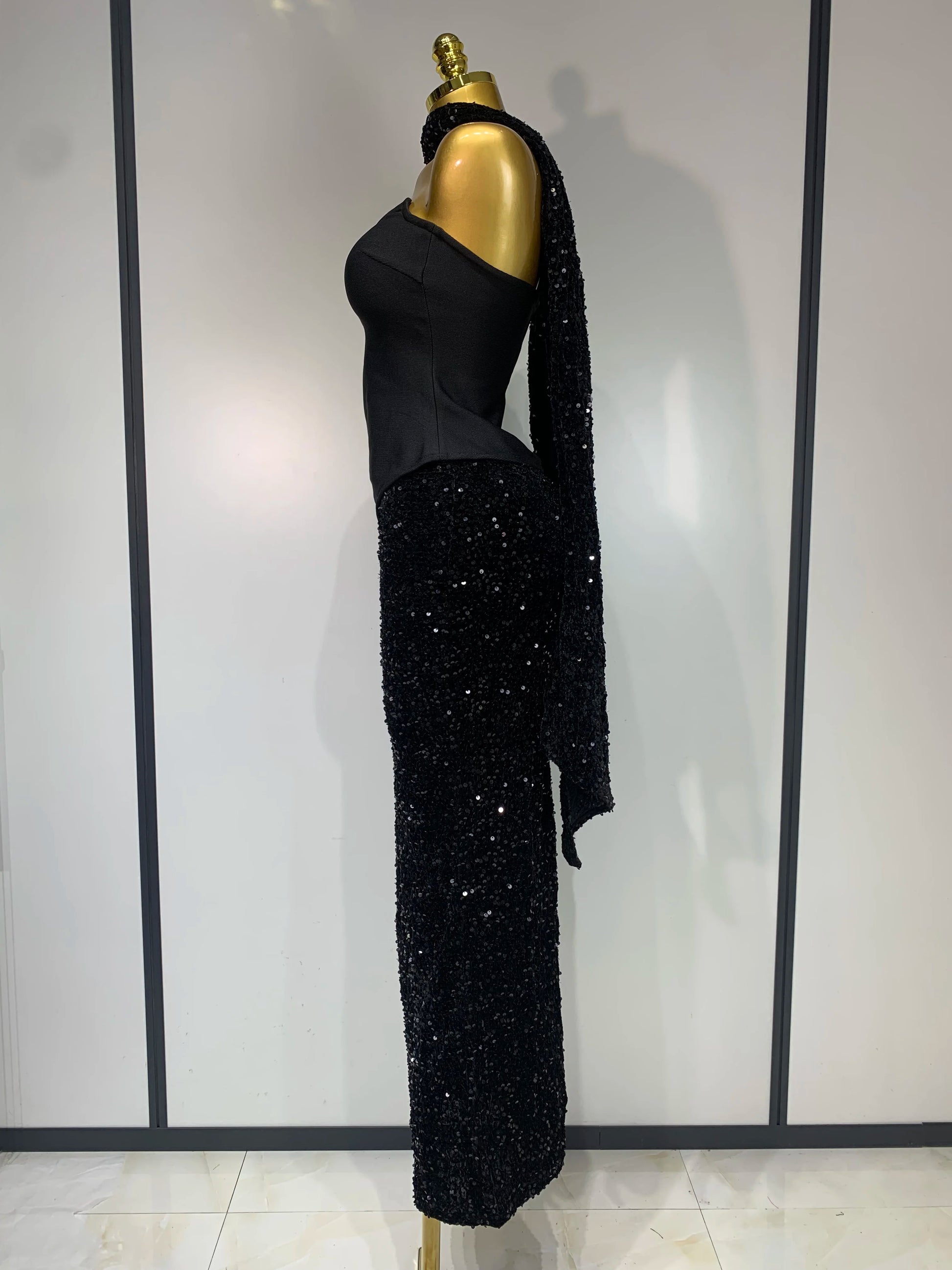 Stardust Sequin Halter Gown