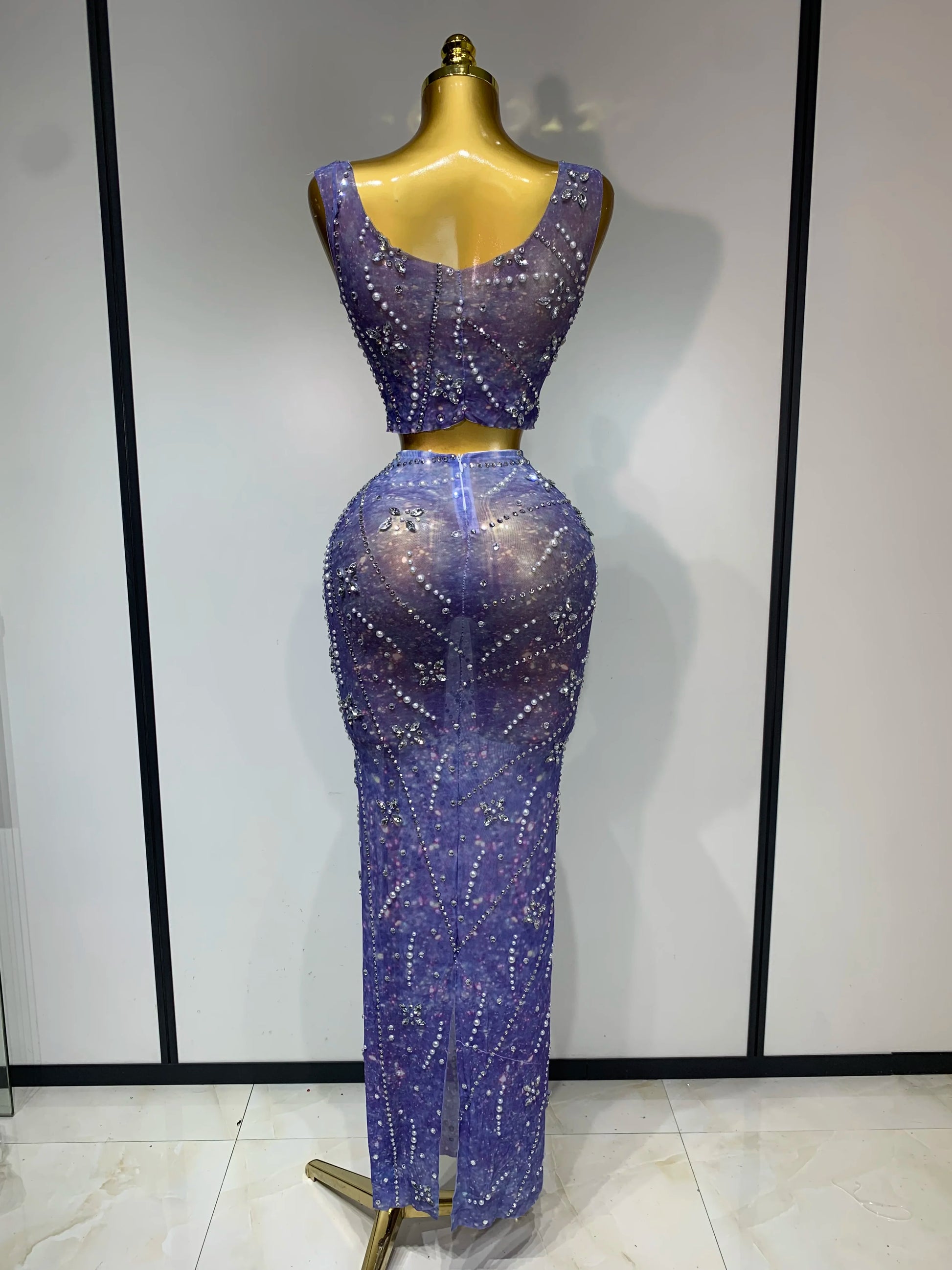 Celestial Lavender Embellished Gown Set