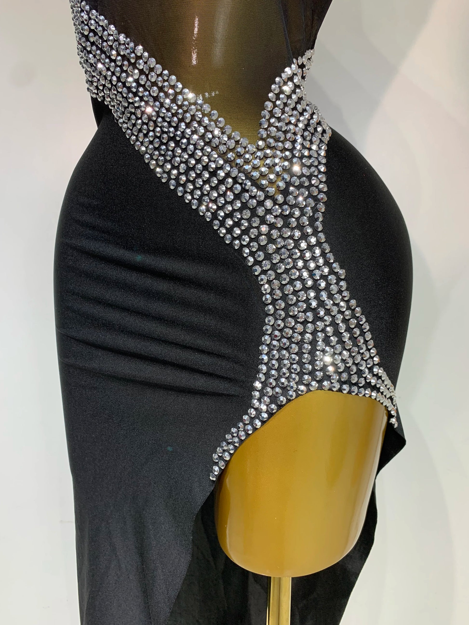 Sparkly Rhinestones Mesh  Dress