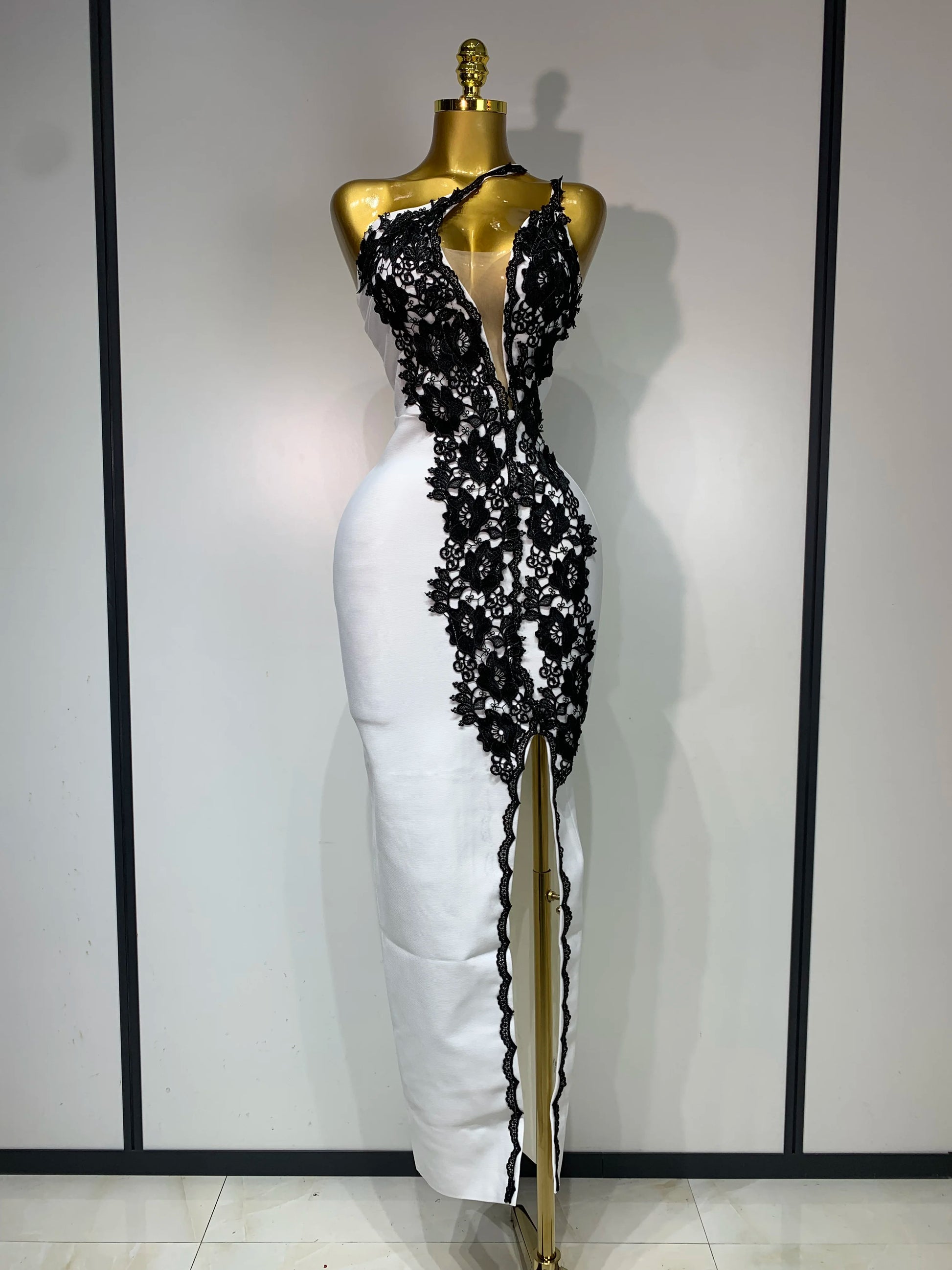 Black Lace Bodycon Bandage Dress