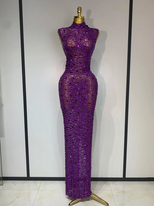 Amethyst Aura Crystal Gown