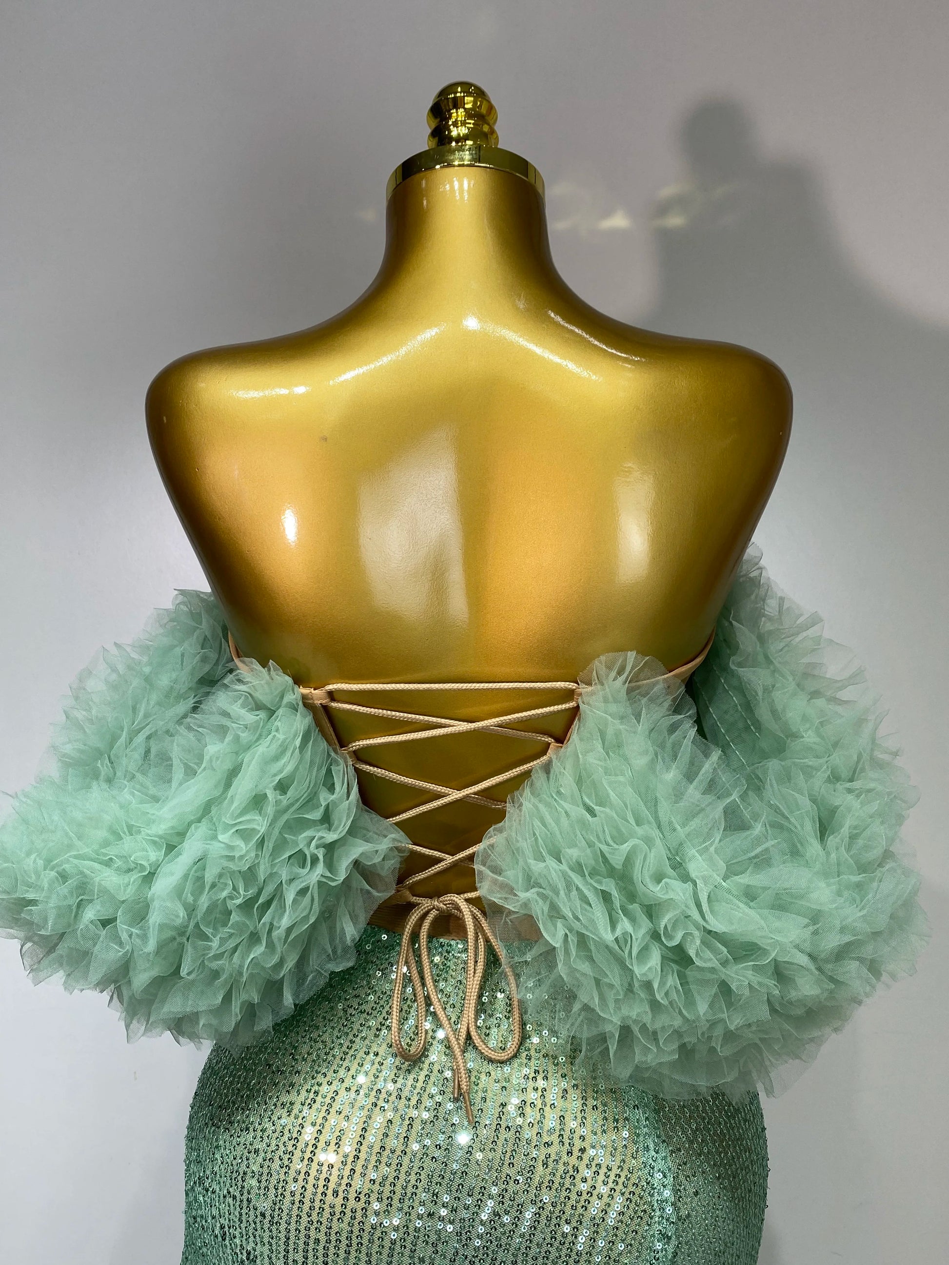 Sparkly Sequins Top Long Skirt Two Pieces Set