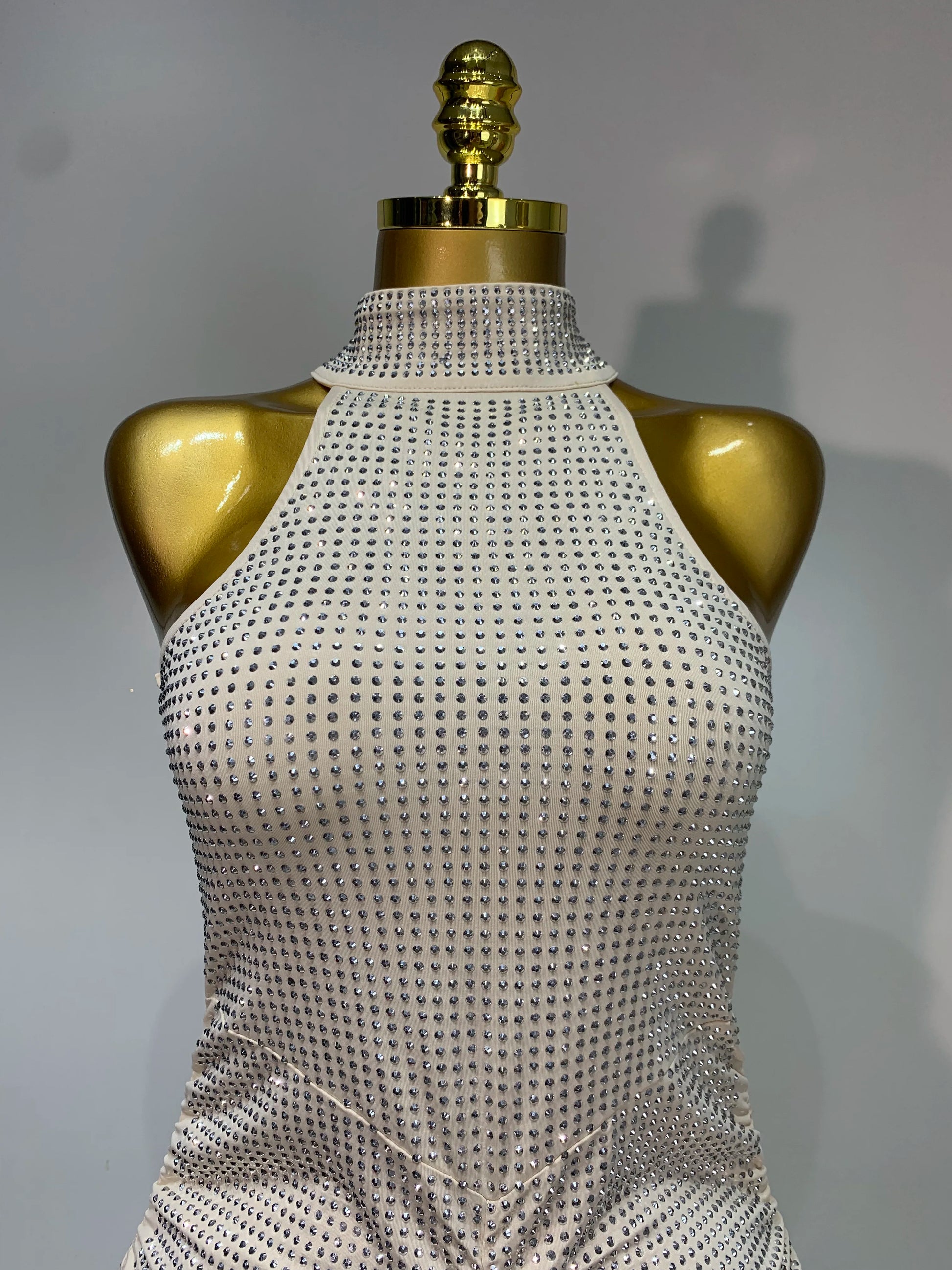 Diamonds Backless Sleeveless Sparkly  Dress