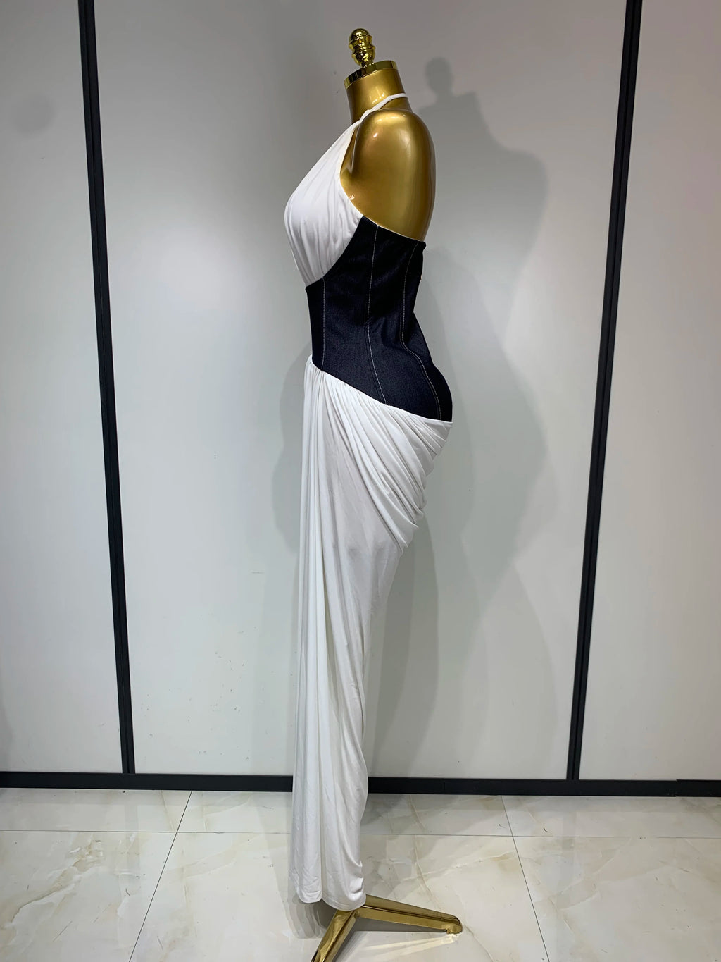 Backless Halter Front Slit Maxi Long Dress