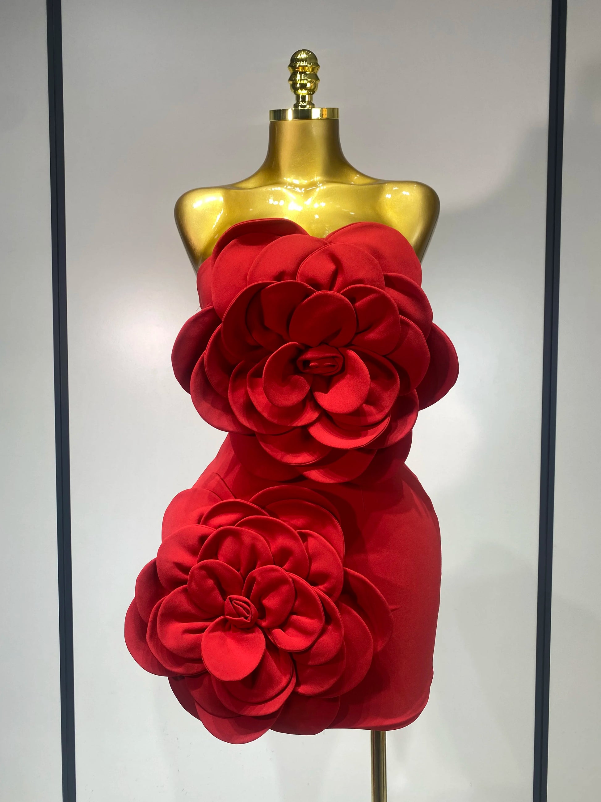 Flower Red Mini Bodycon Dress
