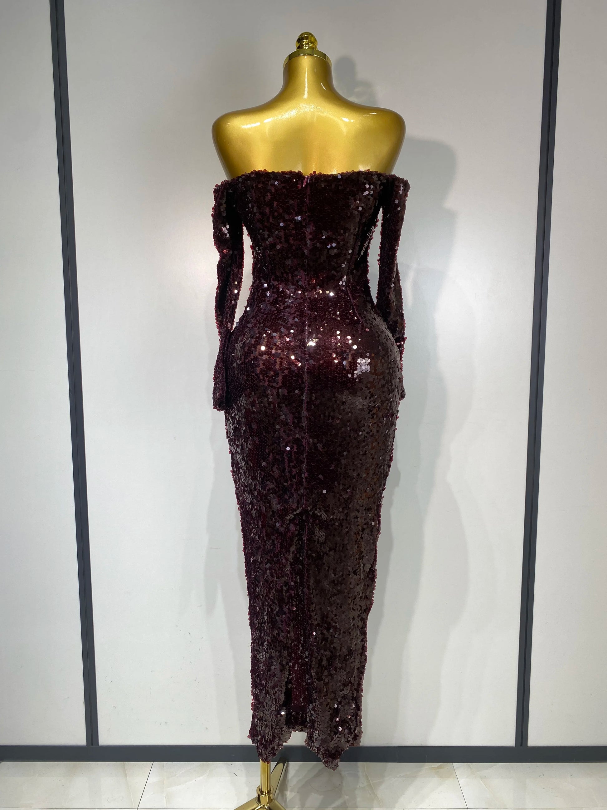Off Shoulder Long Bodycon Dress