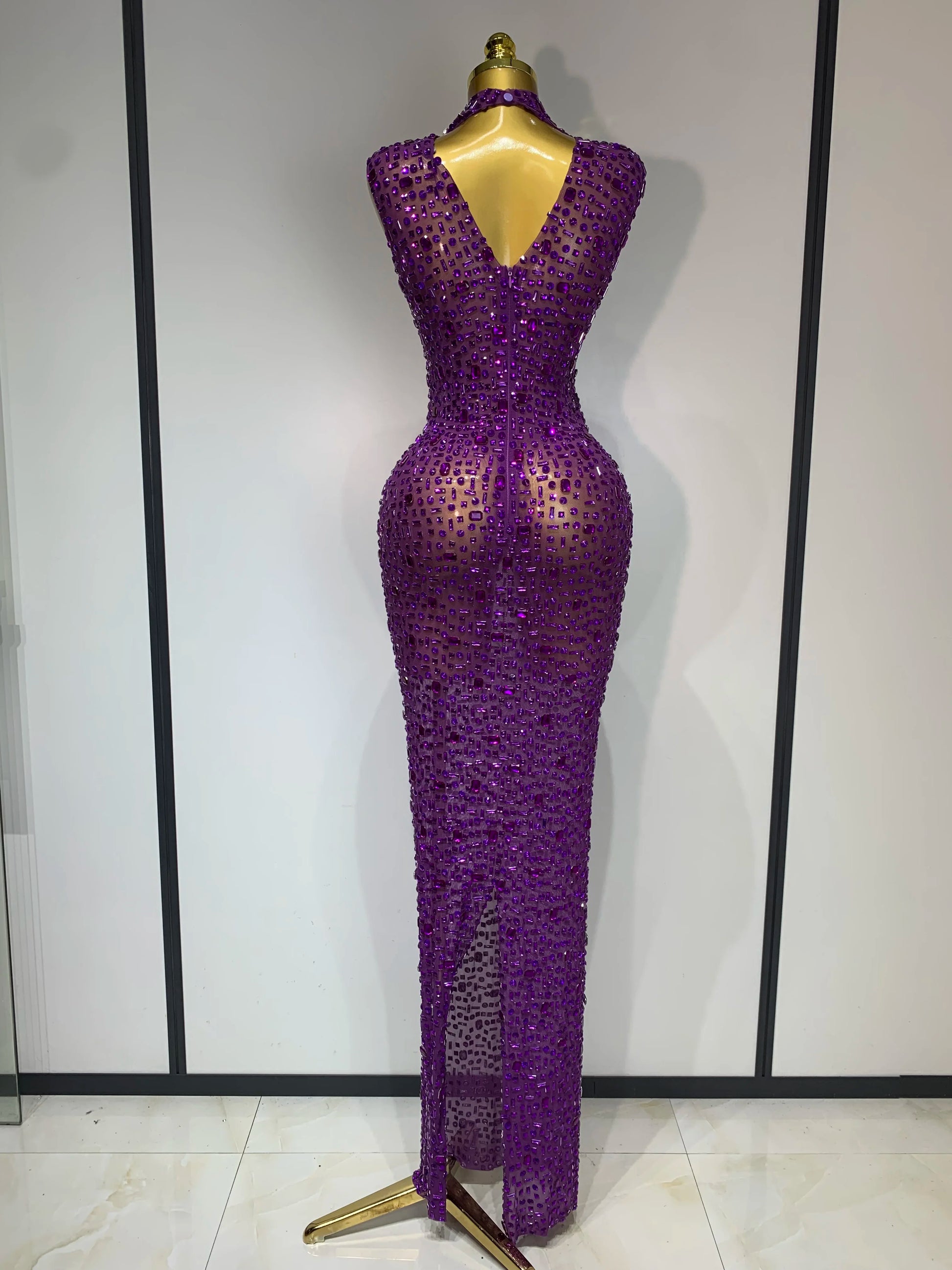 Amethyst Aura Crystal Gown