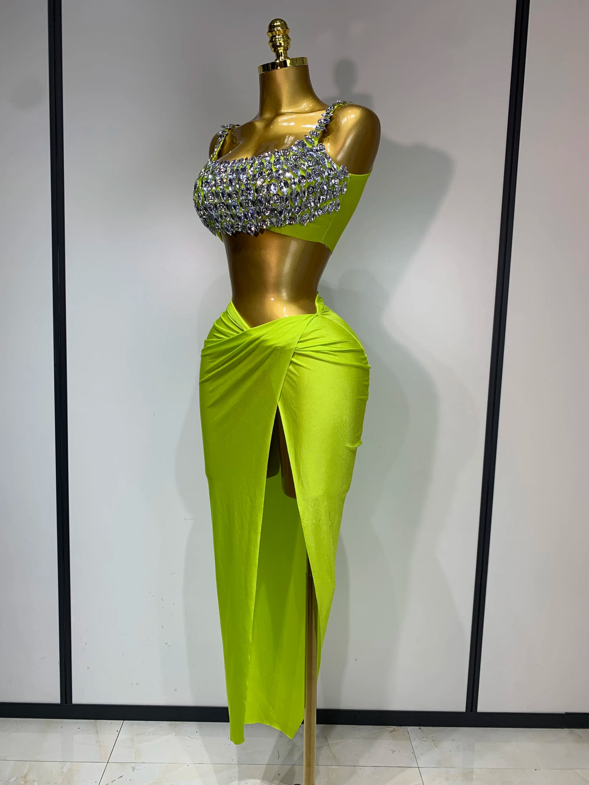 Sexy Sparkly Rhinestone Two Pieces Set