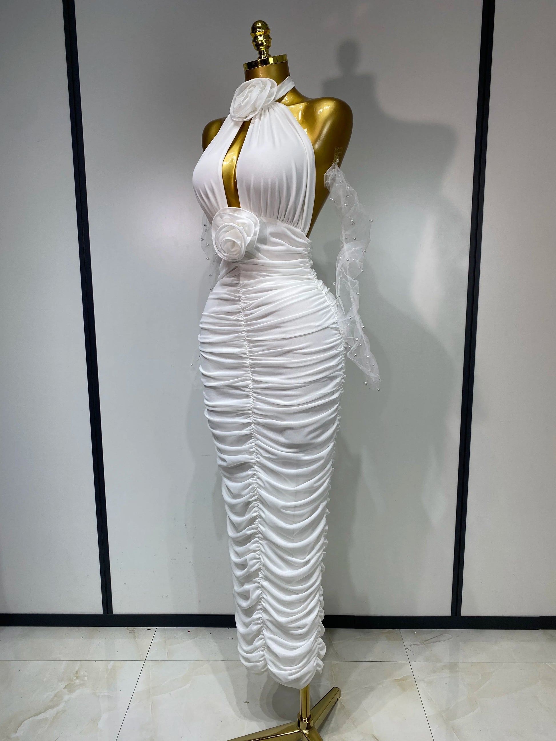 Seraphina Ruched Rosette Gown
