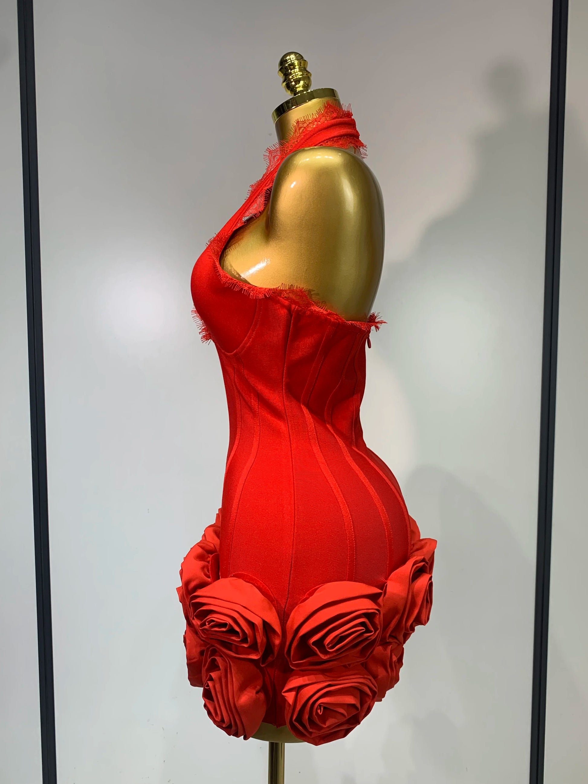 Applique Bodycon Mini Bandage Dress
